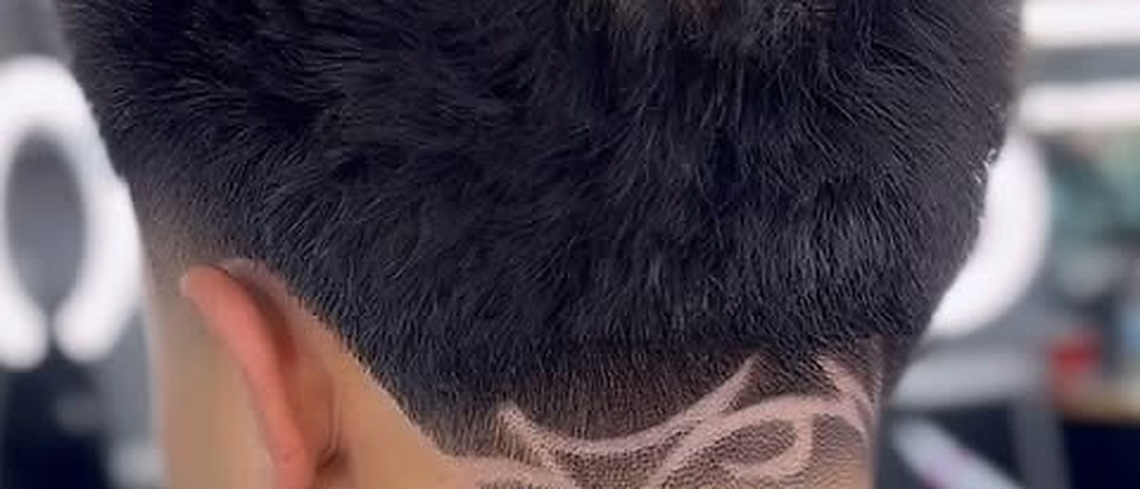 Burst fade with freestyle linework